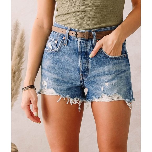 NWT LEVI'S 501 Original Short Jeans in Athens Mid Short Size 27 - Picture 11 of 11